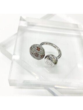 Loewe Anagram Ring Line Stone Silver